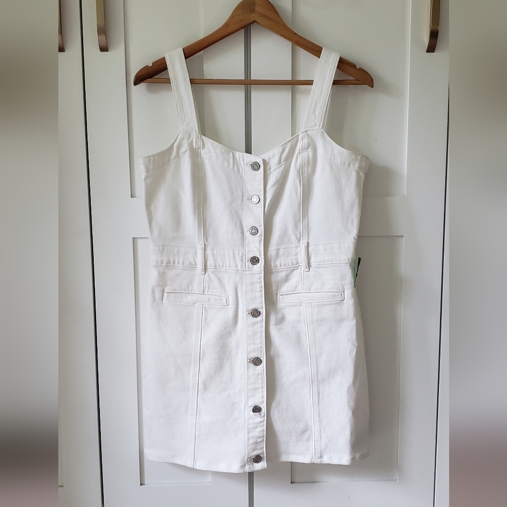 GAP Mini Dress Womens 8 White Denim Casual